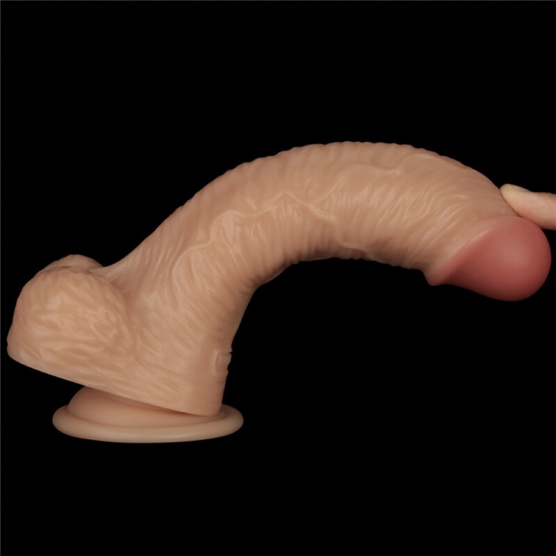 Вібратор реалістичний Lovetoy Power Basics Cock на присосці, бежевий, 22 х 4.5 см - Изображение 6