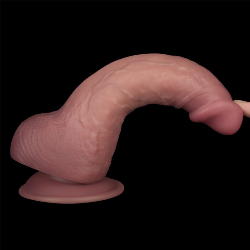 Вібратор із подвійною щільністю Lovetoy Dual Density Power Cock на присосці, бежевий, 21.5 х 4.5 см - Зображення 7