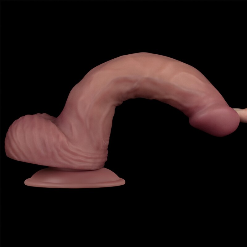 Вібратор із подвійною щільністю Lovetoy Dual Density Power Cock на присосці, бежевий, 22.8 х 4 см - Изображение 8
