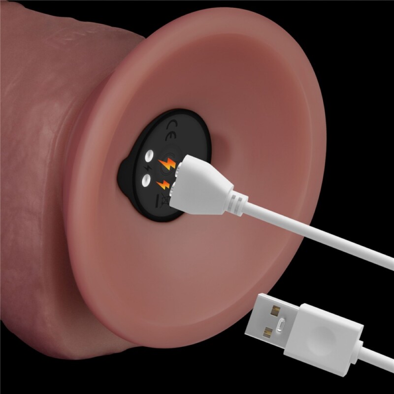 Вібратор із подвійною щільністю Lovetoy Dual Density Power Cock на присосці, бежевий, 21.5 х 4.5 см - Зображення 8