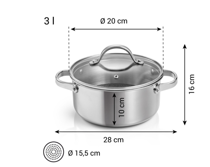 Каструля SteelCRAFT з кришкою ¤ 20 см, 3,0 л - Изображение 1