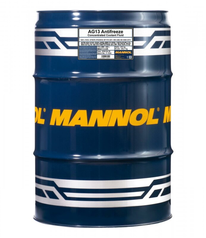 Охлаждающая жидкость Mannol Antifreeze AG13 Hightec зеленый 208л - Зображення 1