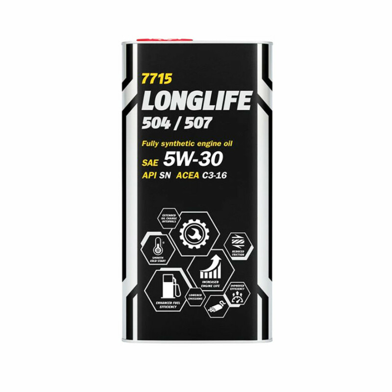 Моторное масло Mannol (metal) 7715 (Longlife 504/507 5w30 SN C3 MB 229.51 VW 504) 1л - Изображение 1
