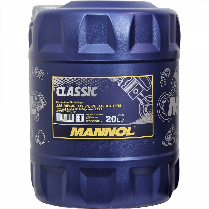 Моторное масло Mannol Classic 10w40 20л SN/CH-4 - Изображение 1