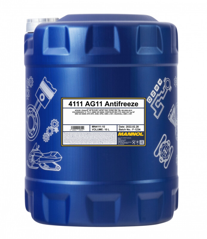 Охлаждающая жидкость Mannol Antifreeze AG 11 Longterm синий 10л