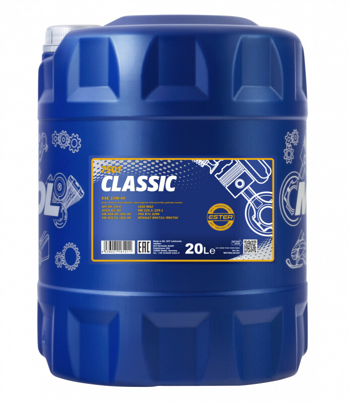 Моторное масло Mannol Classic 10w40 20л SN/CH-4
