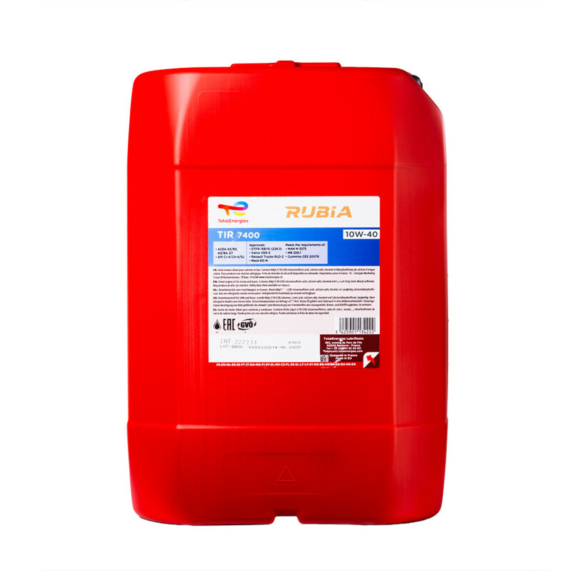 Моторное масло TOTAL RUBIA TIR 7400 SC 10w40 20л - Изображение 1