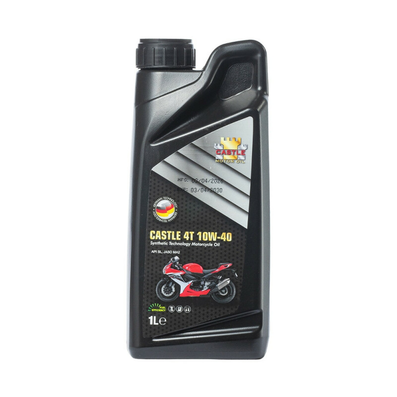 Моторное масло CASTLE 4T 10W40 MOTORCYCLE OILS 1л API TA
