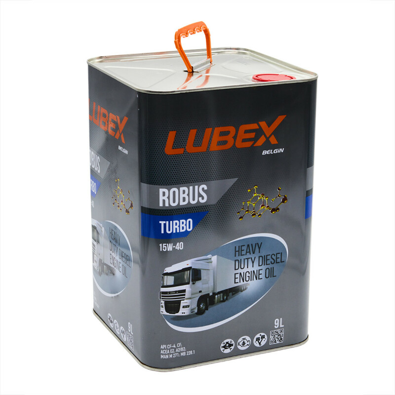 Моторное масло LUBEX ROBUS TURBO 15W40 (API CF-4; ACEA E2, MAN M 271; MB 228.1) 9л - Изображение 2