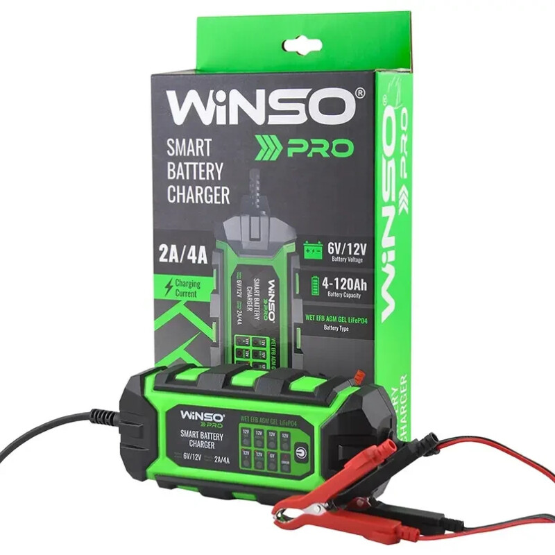 Зарядное устройство АКБ импульсное Winso PRO 8LEDs 6/12В АКБ до 120А, ток зарядки 4А, 70Вт, LED индикация - Зображення 3