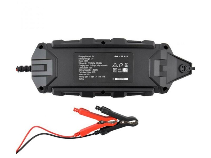 Зарядное устройство АКБ импульсное Winso PRO LCD 12В АКБ до 150А, ток зарядки 6А, 100Вт, экран (139510) - Зображення 2