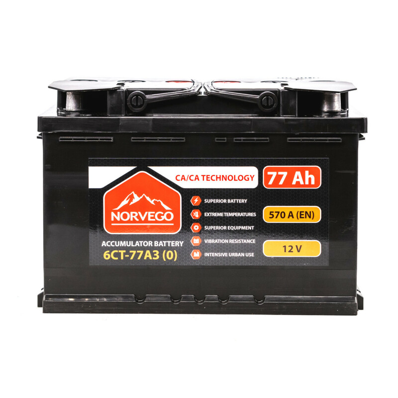 Аккумулятор Norvego 77A +прав (0) (570 пуск)