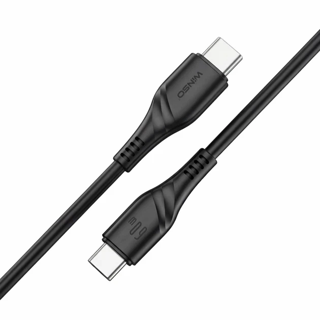 Кабель Winso Pro Type-C to Type-C 60W 2м, PVC, черный, ZIP 221205B (200) - Зображення 1