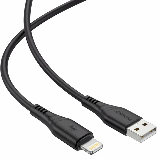 Кабель Winso Pro USB to Lightning 1м, PVC, черный, ZIP 221102B (200) - Зображення 3