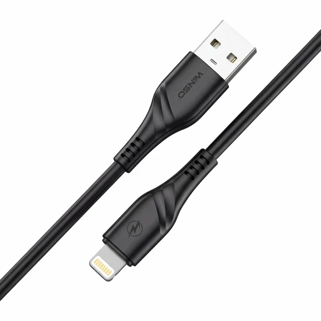 Кабель Winso Pro USB to Lightning 1м, PVC, черный, ZIP 221102B (200) - Зображення 1