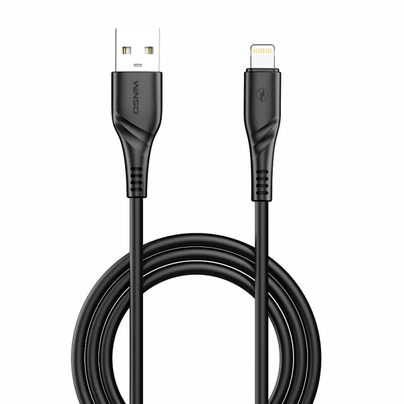 Кабель Winso Pro USB to Lightning 2м, PVC, черный, ZIP 221202B (200) - Зображення 1