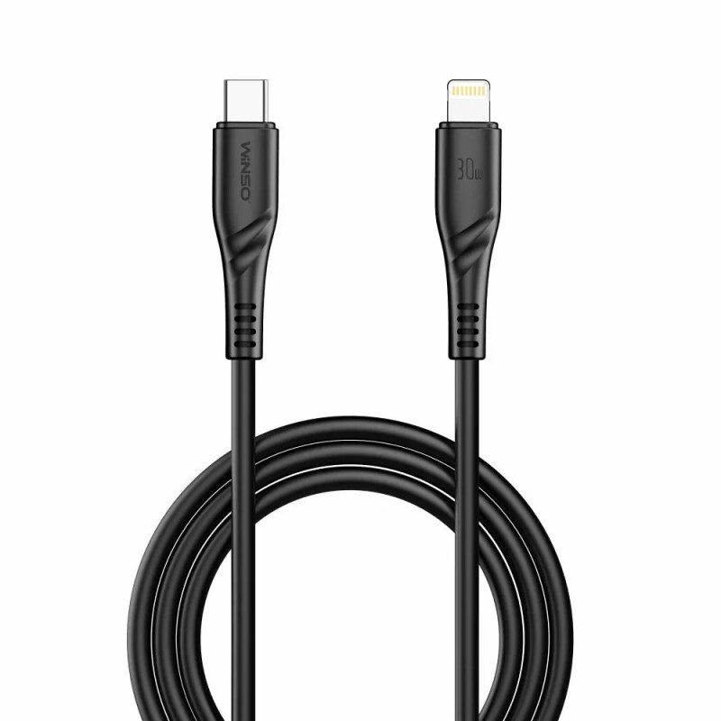Кабель Winso Pro Type-C to Lightning 30W 1м, PVC, черный, ZIP 221104B (200) - Зображення 2