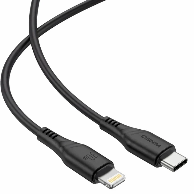 Кабель Winso Pro Type-C to Lightning 30W 2м, PVC, черный, ZIP 221204B (200) - Зображення 3