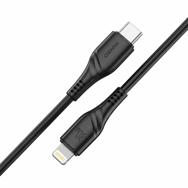Кабель Winso Pro Type-C to Lightning 30W 2м, PVC, черный, ZIP 221204B (200) - Зображення 2