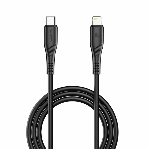 Кабель Winso Pro Type-C to Lightning 30W 2м, PVC, черный, ZIP 221204B (200) - Зображення 1