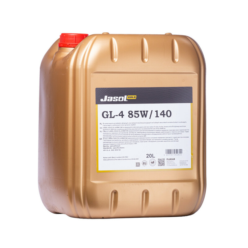 Трансмиционное масло JASOL GOLD GL-4 85w140 20л - Зображення 1