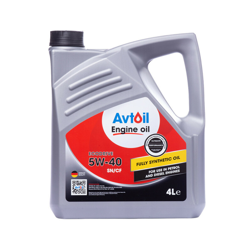 Синтетическое моторное масло Avtoil EcoDrive 5W-40 SN/CF (4 л)
