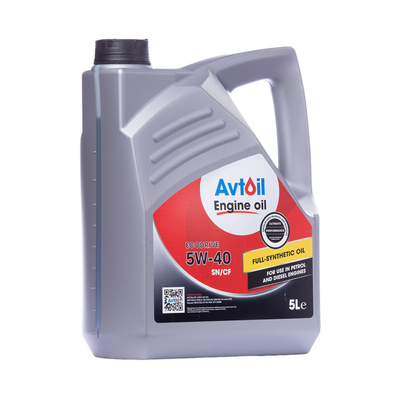 Синтетическое моторное масло Avtoil EcoDrive 5W-40 SN/CF (5 л) - Изображение 1