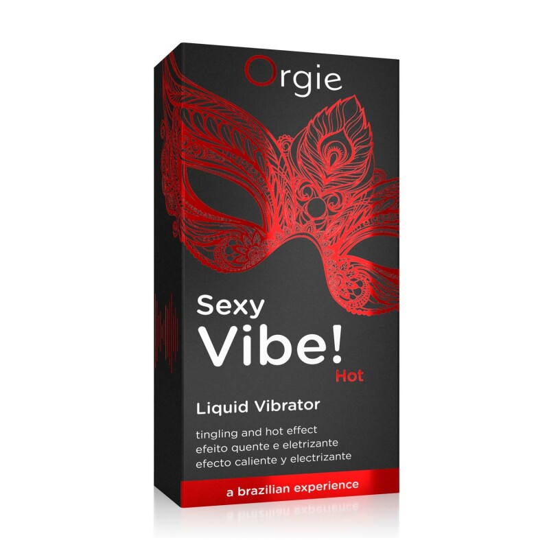 Рідкий вібратор для інтимних зон Orgie Sexy Vibe! Hot із зігріваючим ефектом і смаком полуниці, 15 мл - Зображення 2