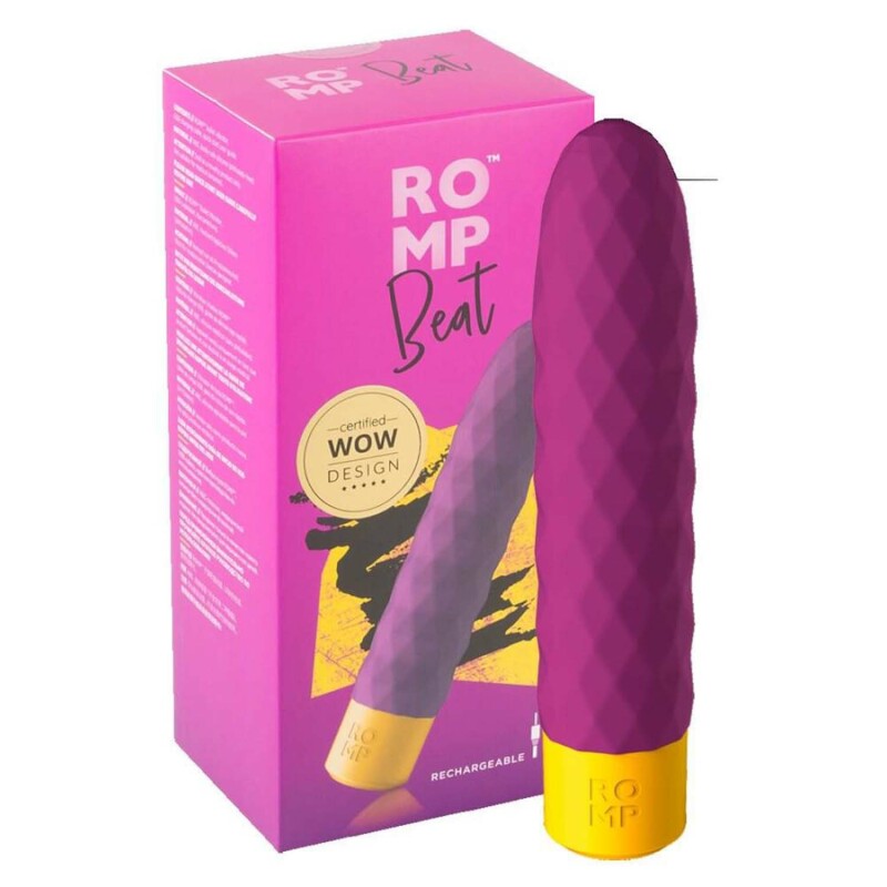 Вібратор класичний ROMP Beat рельєфний, фіолетовий, 15 х 3.2 см