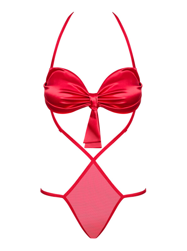 Боді Obsessive Giftella з бантами, червоне, L-XL - Зображення 8