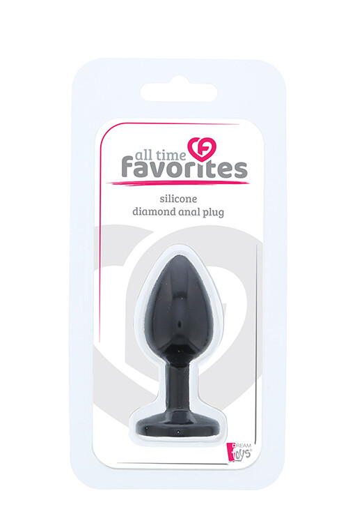Анальна пробка Dreamtoys, S, All Time Favorites з фіолетовим каменем, силіконова, чорна, 7 х 2.8 см - Зображення 4