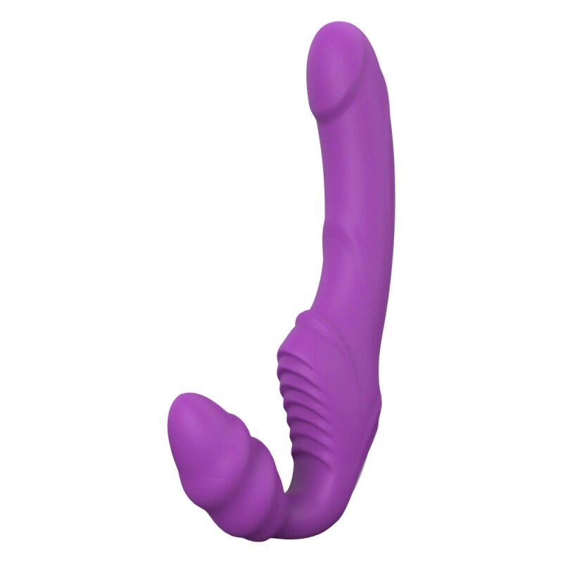 Безремінний вібрострапон Dream Toys Double Dipper фіолетовий, 22 х 3.6 см