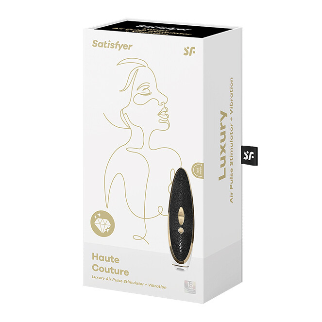 Вакуумний стимулятор Satisfyer Haute Couture зі вставкою зі шкіри, 19.2 х 4 см - Зображення 1