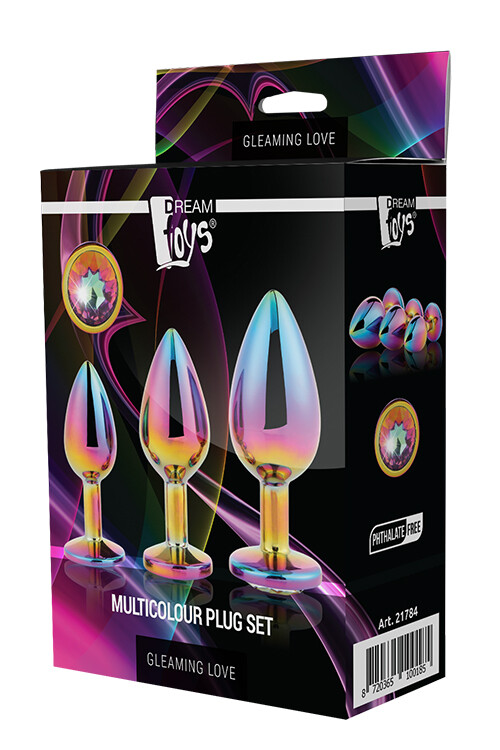 Набір анальних пробок Dreamtoys Multicolour зі стразами, різнокольоровий, 3 шт - Изображение 2