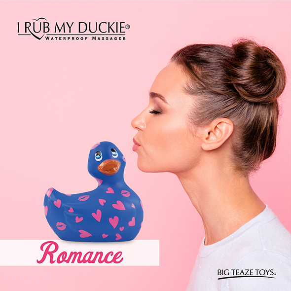 Каченя вібратор I Rub My Duckie фіолетова з рожевим візерунком - Изображение 7