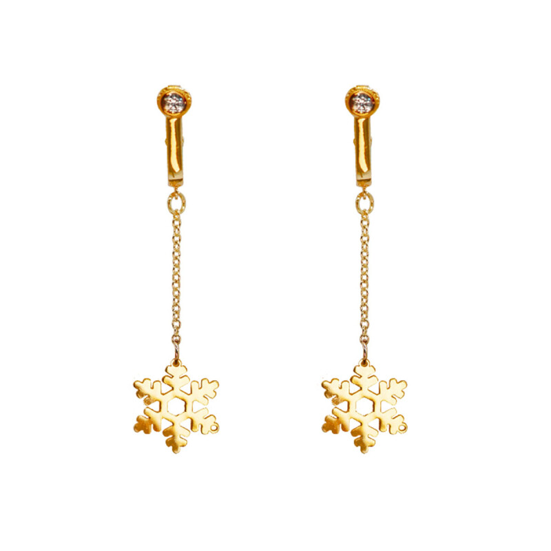 Прикраси для клітора та статевих губ UPKO Non-pierced Jewelry Snowflake у формі сніжинки з гірським кришталем, золоті - Изображение 2