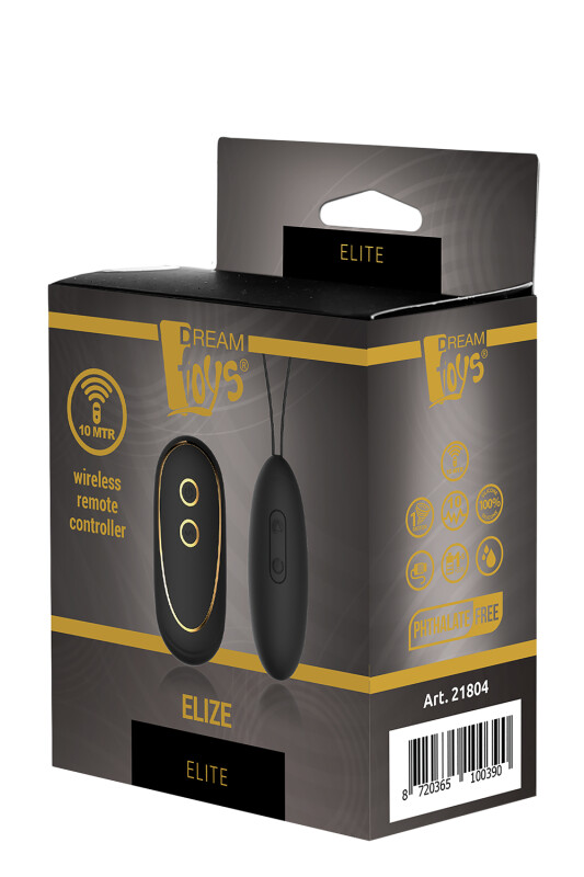 Віброяйце Dream Toys Elize Elite з пультом, чорне, 8 х 3 см - Изображение 1