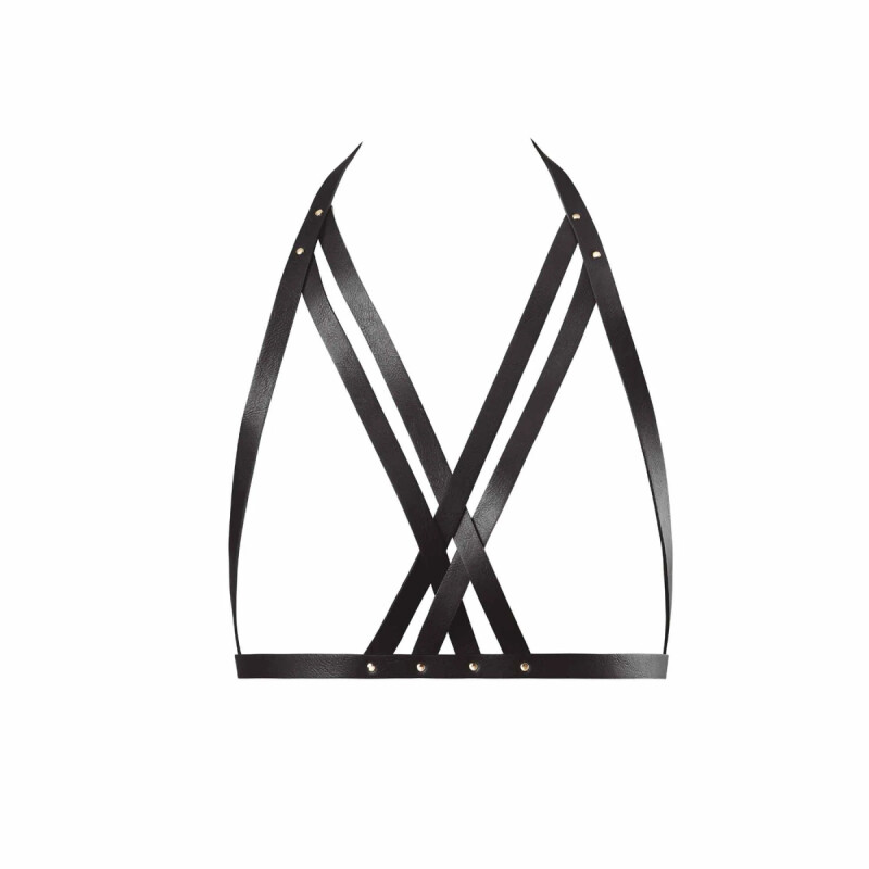 Портупея з перехресним плетінням під грудьми MAZE Bijoux Indiscrets чорна, OS - Зображення 2