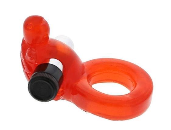 Ерекційне кільце з вібро Jelly Turtle Cockring, червоне - Изображение 2