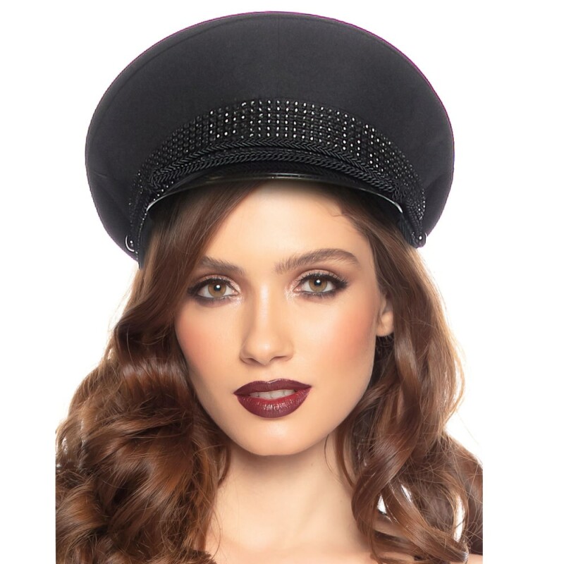 Капелюх зі стразами Festival Officer Hat від Rhinestone Leg Avenue, чорний - Изображение 3