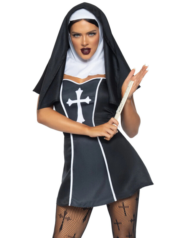 Костюм монахині Leg Avenue, L, Naughty Nun 2 предмети, чорний - Зображення 4