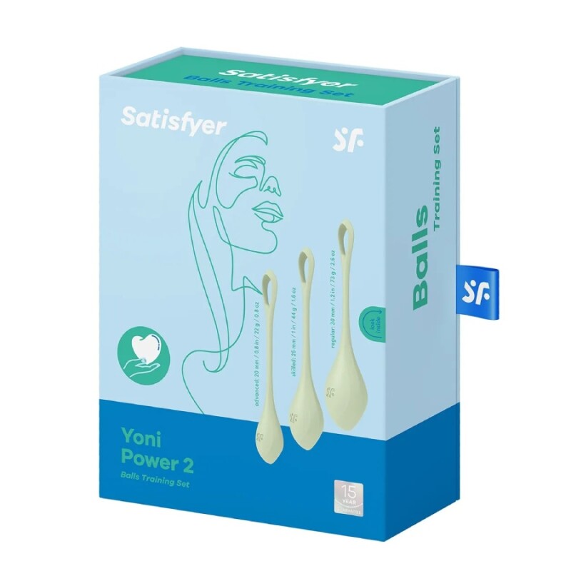 Набір вагінальних кульок Satisfyer Yoni Power 2 зелені, 3 шт - Изображение 1