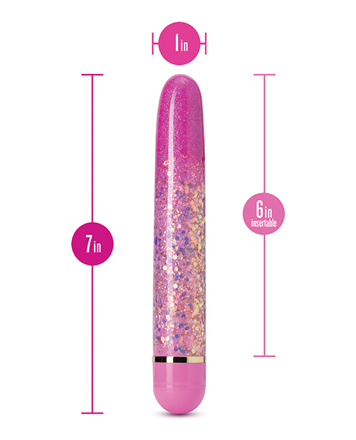 Вібратор із блискітками Blush Etherial Periwinkle, рожевий, 17.7 х 2.5 см - Изображение 2