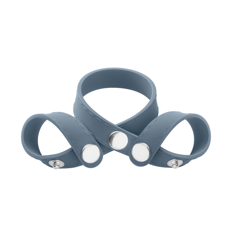 Насадка на пеніс і мошонку Boners 8-Style Ball Splitter з силікону на кнопках, 4.5 см