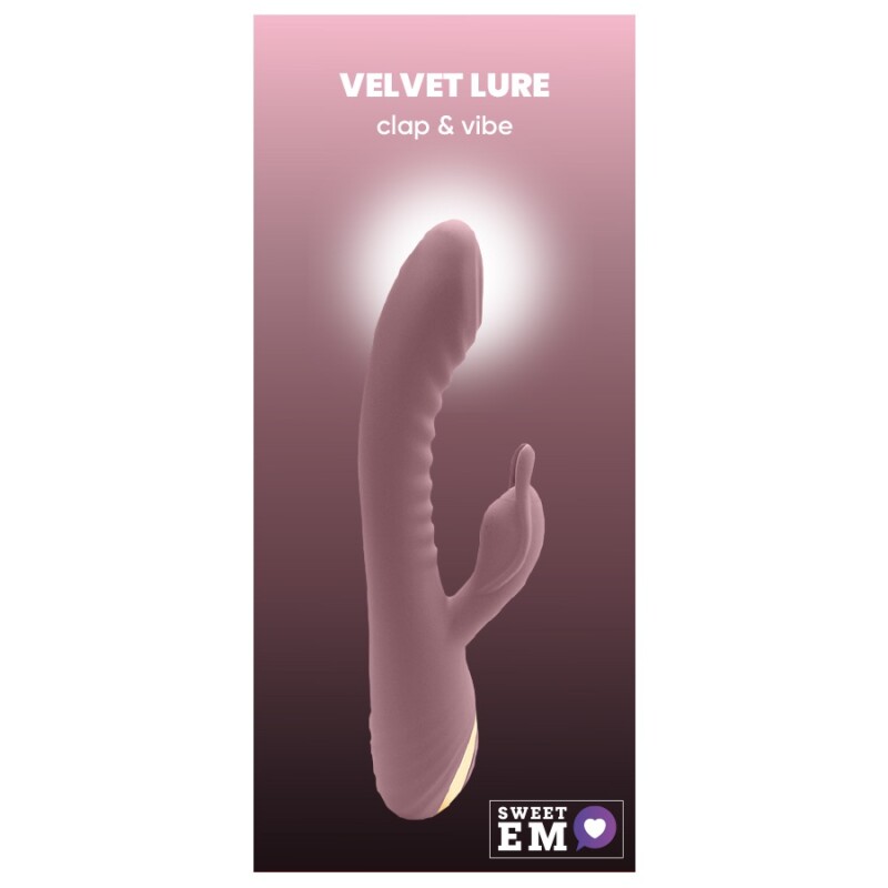 Вібратор-кролик Sweet Em Clap & Vibe рельєфний, рожевий, 22.5 х 4.3 см - Изображение 1