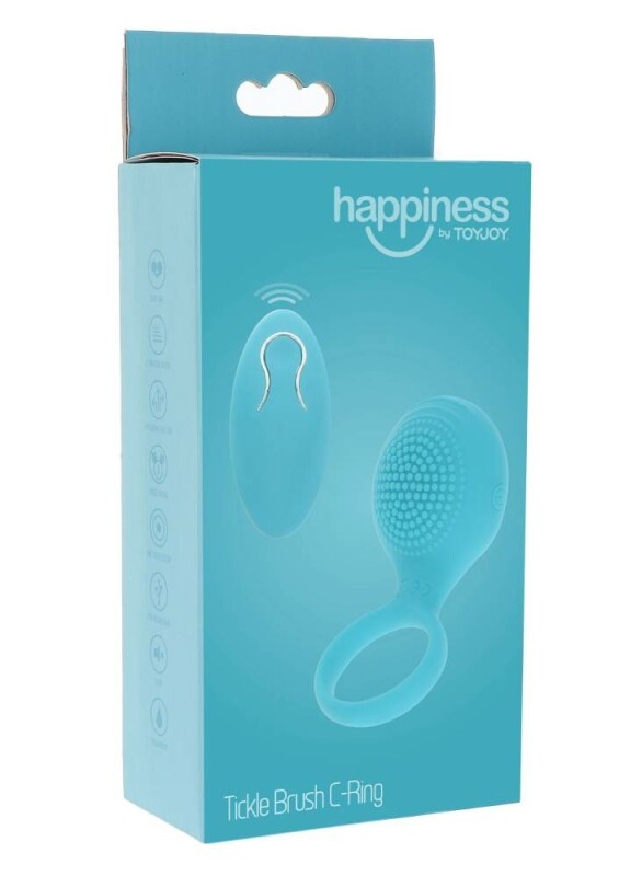 Ерекційне віброкільце Toy Joy Tickle Brush з пультом, блакитне, 8.2 х 3.5 см - Зображення 1