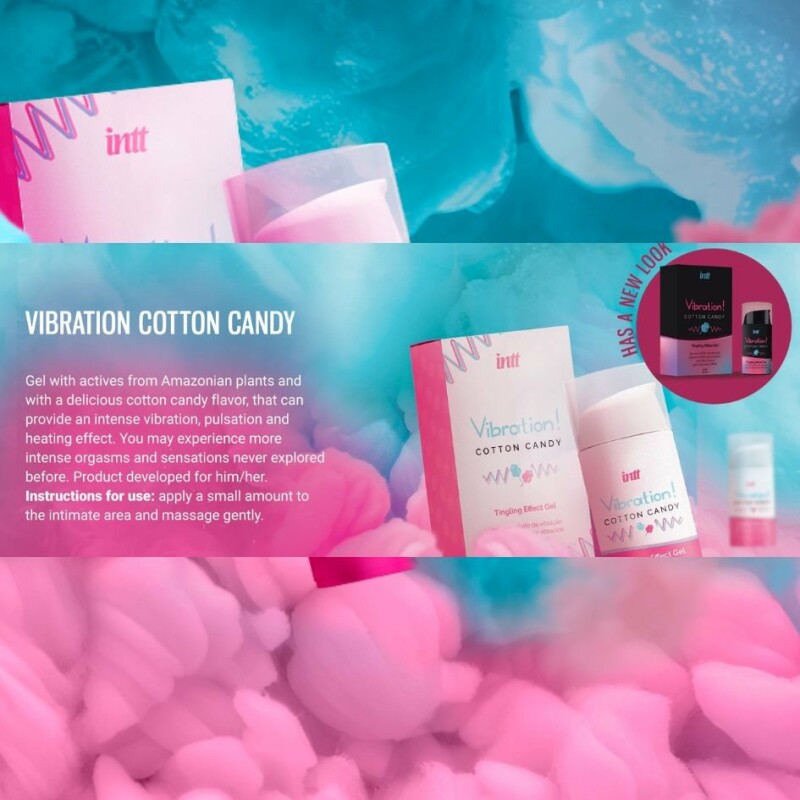 Рідкий вібратор New Intt Cotton Candy зі смаком цукрової вати, 15 мл - Изображение 6