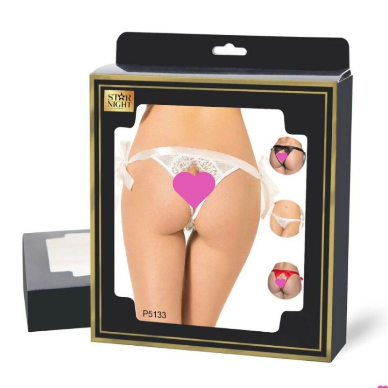 Трусики відкриті мереживні Star Night Lace Panty чорні, XS-S - Зображення 3