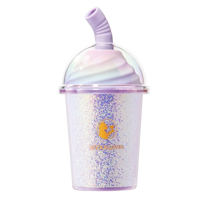 Вакуумний стимулятор у формі стаканчика з трубочкою BeYourLover Joy Cup сяючий бузковий, 9.1 х 4.6 см - Зображення 3