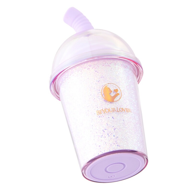 Вакуумний стимулятор у формі стаканчика з трубочкою BeYourLover Joy Cup сяючий бузковий, 9.1 х 4.6 см - Зображення 5